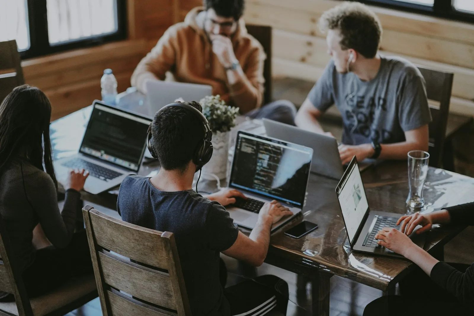 Business team working together in an office