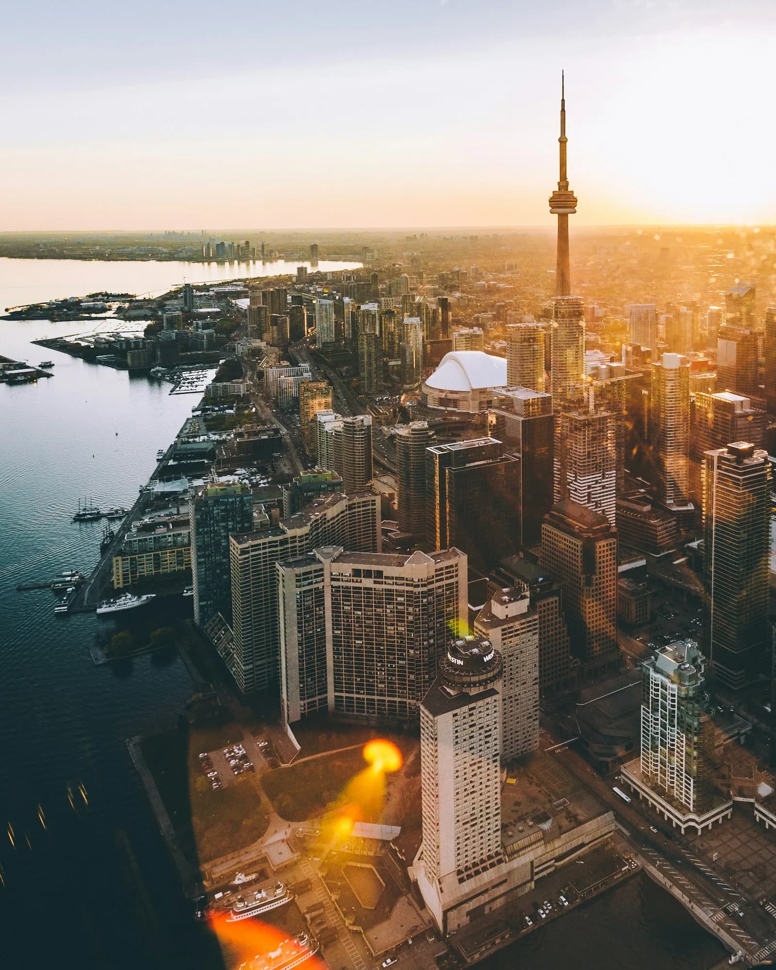 Toronto skyline at golden hour